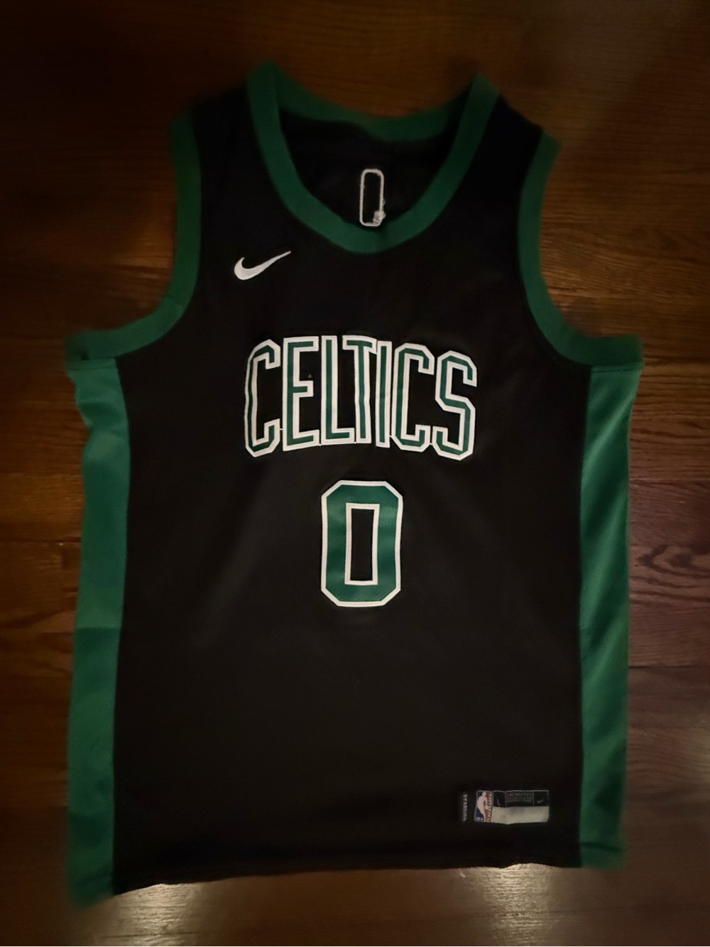 Boston Celtics Nike Tatum Black & Green Jersey - Number 0